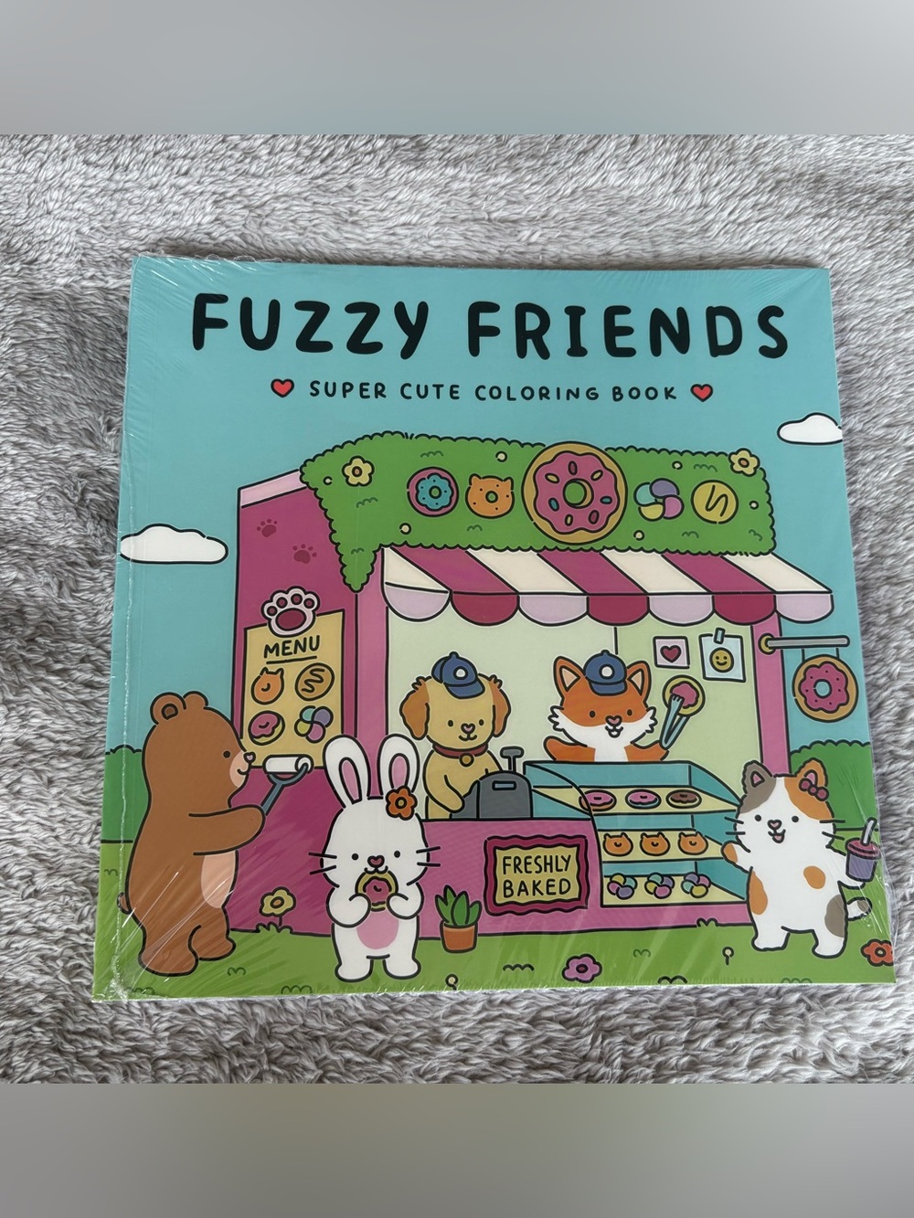 FRIENDS Fuzzy Friends Coloring Book - Teal & Pink